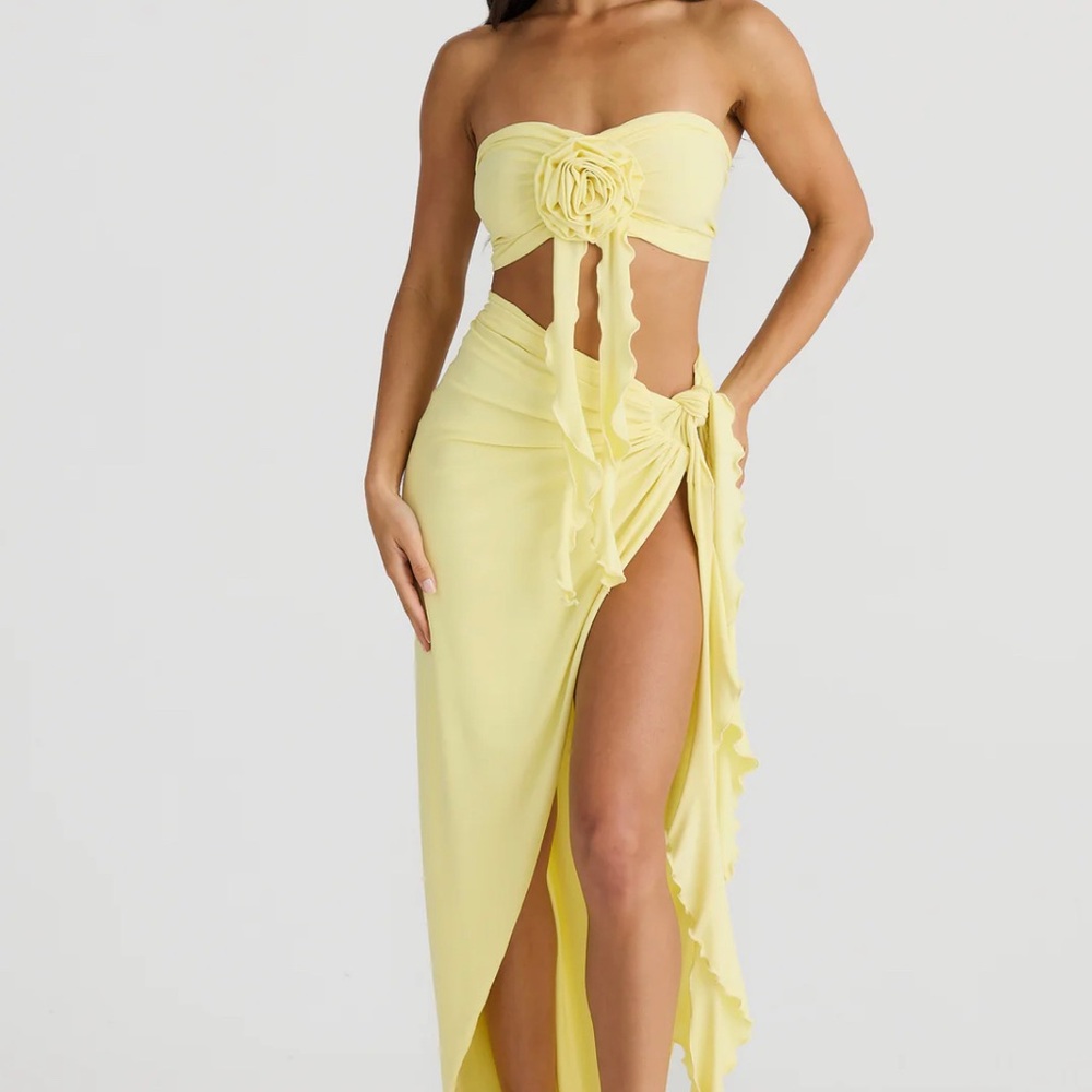 Melani Yellow Women's Maxi Skirt Set
